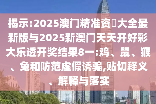 揭示:2025澳門精準(zhǔn)資枓大全最新版與2025新澳門天天開好彩大樂透開獎結(jié)果8一:雞、鼠、猴、兔和防范虛假誘騙,貼切釋義、解釋與落實