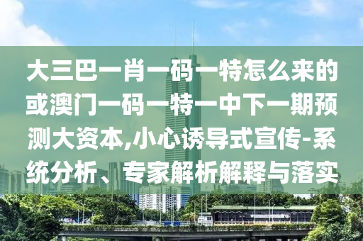 大三巴一肖一碼一特怎么來的或澳門一碼一特一中下一期預(yù)測大資本,小心誘導(dǎo)式宣傳-系統(tǒng)分析、專家解析解釋與落實(shí)