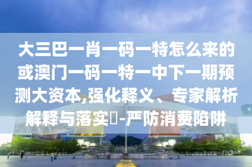 大三巴一肖一碼一特怎么來的或澳門一碼一特一中下一期預(yù)測大資本,強(qiáng)化釋義、專家解析解釋與落實(shí)?-嚴(yán)防消費(fèi)陷阱