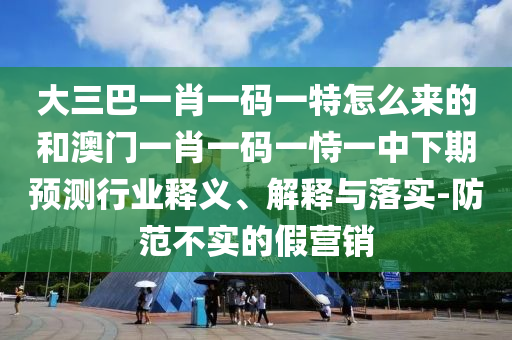 大三巴一肖一碼一特怎么來的和澳門一肖一碼一恃一中下期預(yù)測(cè)行業(yè)釋義、解釋與落實(shí)-防范不實(shí)的假營銷